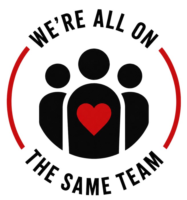 All On The Same Team Graphic